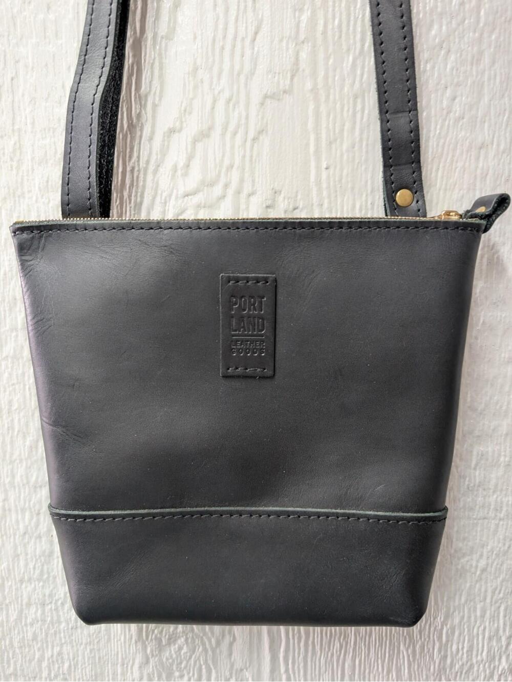 Portland Leather Goods Festival Bag Black Purse Crossbody